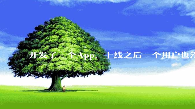 开发了一个App，上线之后一个用户也没有怎么办?