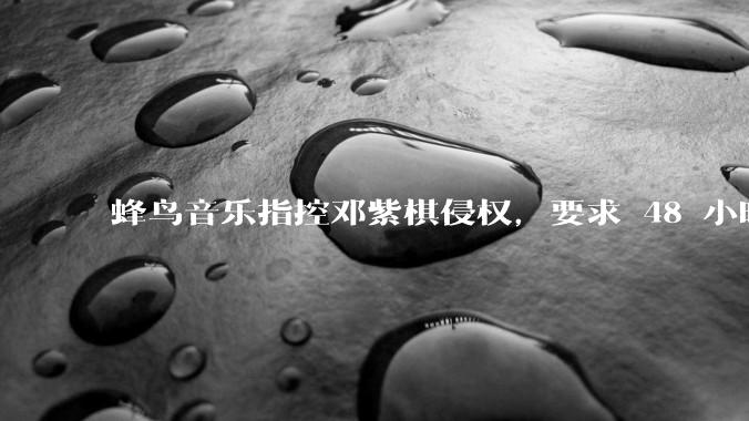 蜂鸟音乐指控邓紫棋侵权，要求 48 小时内下架重录歌曲，邓紫棋回应「不会下架」，这一指控合理吗？
