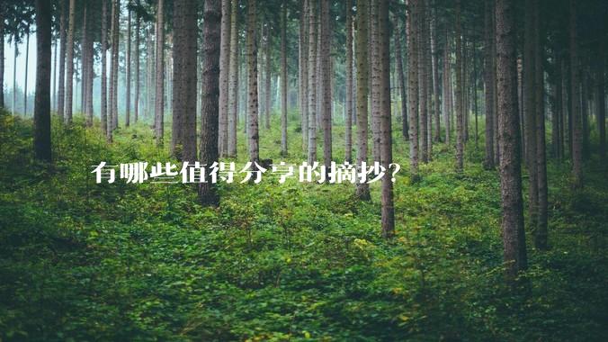 有哪些值得分享的摘抄？
