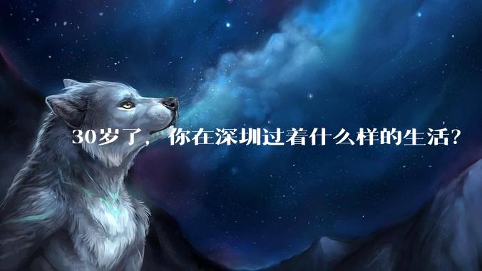 30岁了，你在深圳过着什么样的生活？