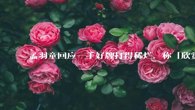 孟羽童回应一手好牌打得稀烂，称「欣赏自己的野心和向上攀登的勇气」，如何看待她的表态？