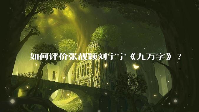 如何评价张靓颖刘宇宁《九万字》?